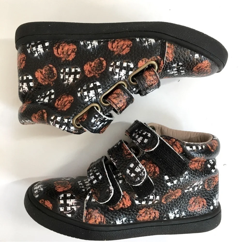 Fresh Feet Toddler Little Boy's Graffiti Graphic All Leather Ankle Boots Shoes